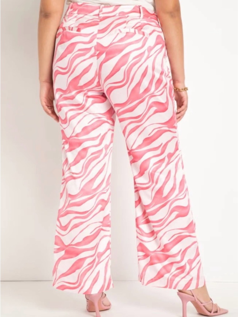 Eloquii Pink Tiger Crush Satin Blazer Pants Suit Set - 18 - EUC - DRY CLEANED - Picture 6 of 9